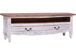 Vidaxl Mobile Tv 120X30X40 Cm Bianco In Legno Massiccio Antico - Mobile Tv - Mobili Tv - Mobile Tv In Legno - Mobili Tv In Legno