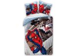 Halantex Spiderman Mask White E Miles Morales - Set Di Biancheria Da Letto - Un Copripiumino 140 X 200 Cm E Una Federa 70 X 90 Cm - 100% Cotone - Multicolore, SPM-4316BL