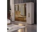 Armadio Armadio In Legno Armadio Con Specchio Beige