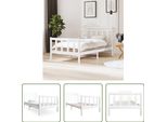 The Living Store Letto In Legno Massiccio Bianco 100X200 Cm
