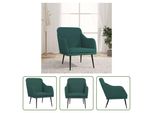 The Living Store Poltrona Verde Scuro 63X76X80 Cm In Tessuto