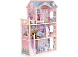 Grande Casa Delle Bambole In Legno, 3 Piani, 11 Mobili, Ecotoys
