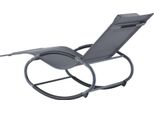 In And Outdoormatch Gertrude - Sedia A Sdraio - Sedia A Dondolo - 153 X 63 X 80,5 Cm - Grigio Scuro - Set Di 2