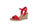 Tamaris Donna Sandalo Espadrillas Con Zeppa In Rafia Look 1-28300-42, Misura:39 Eu, Colore:Rosso