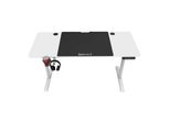 In And Outdoormatch Desk Jimmy - Scrivania Da Tavolo - Regolabile Elettricamente - Bianco E Nero - 140 X 60 X 72-117 Cm