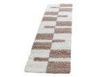 Tappeto A Pelo Alto Gala Beige 80 X 250 Cm