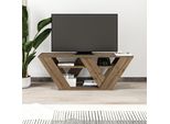 Decortie Pipralla Supporto Tv Moderno Centro Multimediale, Elemento Tv, Effetto Rovere Scuro, 110 X 30 X 40 Cm
