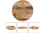 The Living Store Piano Del Tavolo Ø 60X2,5 Cm Rotondo Legno Di Mango Massiccio Grezzo