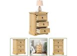 The Living Store Comodino 45X35X64 Cm In Legno Di Pino Massiccio