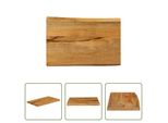 The Living Store Piano Del Tavolo Con Bordo Ad Albero 50X40X3,8 Cm In Legno Massiccio Di Mango