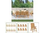 The Living Store Sedie Da Giardino Con Cuscini 8 Pz. Legno Massiccio Di Teak