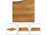 The Living Store Piano Del Tavolo Con Bordo Ad Albero 80X80X2,5 Cm In Legno Massiccio Di Mango