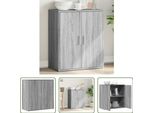 The Living Store Credenza Grey Sonoma 79X38X80 Cm Materiale Legno
