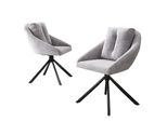Sweiko Sedia Da Pranzo Sedia Di Velluto Sedia Imbottita Sedia Girevole, Tessuto Di Velluto Traspirante, Design Ergonomico, 2 Pezzi, Grigio