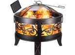 Gardebruk Braciere Rotondo Ø 67Cm Acciaio Parascintille Attizzatoio Bracieri Da Esterno Giardino