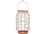Lanterna Da Giardino In Metallo Acciaio Inox Vintage Decorativa Con Manico Ø19,5 Cm