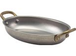 Genware Vaso Da Portata Ovale, Acciaio Inox Vintage, Capacità: 0,50 Litri, Altezza: 32,5 Mm