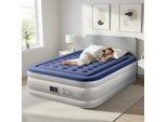 Fch Materasso Ad Aria Con Pompa Incorporata, 203 X 153 X 45CM Materasso Gonfiabile Con Top Morbido E Aerodinamico, Materasso Gonfiabile