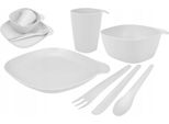 Set Di Stoviglie Camp White Ravi - Tazza, Ciotola, Piatto E Posate