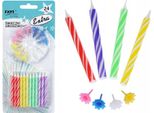 Candele Di Compleanno Extra Colorate 24 Pz. 6 Cm
