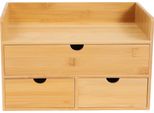 Organizzatore Da Scrivania, Materiale In Bambù, Tre Cassetti, Design Moderno
