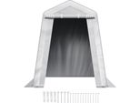 Succebuy Capanno Per Attrezzi 183X183X213 Cm, Tenda Da Garage In Materiale Pe, Capanno Per Giardino, Garage Per Biciclette, Tettoia, Garage Per Moto, Tosaerba E Biciclette, Grigio