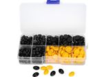 580Pcs Occhi Di Plastica Nasi Piatto Bambole Orsacchiotto Animali Di Peluche Fai Da Te Rendendo Accessori Giocattolo (Nero Giallo)