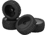 4PCS Rc Anteriore Posteriore Pneumatici E Ruote Con 12 Mm Esagono Per 1/10 Auto Off-Road - Parti Di Aggiornamento Nero