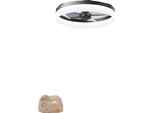 Ventilatore Da Soffitto Con Luce, Funzionamento In Doppia Modalità, Illuminazione Dimmerabile All'infinito, Nero, App Con Rc Dimmerabile-A