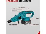 Idropulitrice - Batteria Per Idropulitrice - Idropulitrice A Batteria - 200 Bar - 3500W - 3 Marce - Compatibile Con Makita 18V - 2 X Batteria - 6,3Lp/Min - Set Completo - Verde