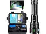 Torcia, Estremamente Luminosa, 100.000 Lumen - Ricaricabile Di Tipo C - 5 Modalità - Zoomabile - Impermeabile - Emergenza In Campeggio - Batteria Da 5000 Mah