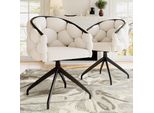 Sedie In Velluto Sweiko (2 Pezzi), Sedia Girevole, Girevole A 360°, Sedie Da Soggiorno, Sedie Da Sala Da Pranzo, Sedie Per Il Trucco, Sedie In Stile Moderno, Sedie Da Sala Da Pranzo Con Schienale, Sedia Ergonomica, Sedie A Bolle D'aria, Beige