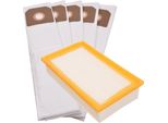5 Sacchetti Per La Polvere In Microfibra Sintetica + Filtro Aria Per Aspiratori Industriali Krcher, Flex, Hilti E Bosch (Sostituisce I Codici Articolo 6.904-210.0, 6.904-367.0)