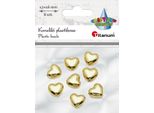 Perline Di Plastica Cuori Oro 17X16 Mm 8 Pezzi Titanum