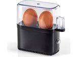 Cuociuova Per 2 Uova - A Risparmio Energetico - Facile Da Usare - Per Uova Perfette A Colazione - Incluso Misurino E Foratore Per Uova - Design Compatto - Senza Bpa, Nero