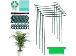 Supporti Per Piante Rotonde, Altezza 80 Cm - Regolabili - Metallo - Anelli Per Piante Verdi - Supporti Per Arbusti - Bastoni Per Piante - Con Clip Per Piante - Portafiori - Anello Per Piante Da Appartamento - Set Di 6