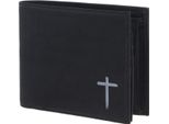 Oxmox Portafoglio New Cryptan Rfid Protect QuerscheinböRse Freedom Cross Print Grey Black Nero