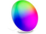 Briloner Tara Lampada Da Tavolo Led, Dimmerabile, Telecomando, Rgb Ic Cambio Colore Dinamico, Regolabile Da Bianco Caldo A Bianco Freddo, Bianco, 17,5 X 10,6 X 16,4 Cm