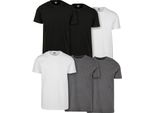 Urban Classics TB2684C | Basic Tee 6-Pack Maglietta Da Uomo - Colore: Blk/Blk/Wht/Wht/Chrcl/Chrcl - Taglia: M