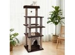 Tiragraffi Costway, 148 Cm, Albero Per Gatti Con Grotta Per Gatti Oscillante, Base, Letto Per Gatti, Tiragraffi, Palla E Piattaforme, Tiragraffi Per Gatti, Marrone