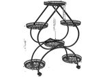 Supporto Per Piante, Design A 6 Livelli, Struttura In Metallo Resistente, Nero