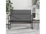 The Living Store Panca Grigia 100X64X80 Cm In Pelle Finta