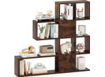 Costway 120X19,5X109 Cm Libreria A 4 Livelli, Scaffale Divisorio In Legno, Scaffale Autoportante Per Scale, Scaffale In Piedi Per Il Soggiorno, Marrone
