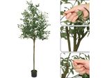 Ulivo Artificiale, Aspetto Realistico, Facile Da Curare, Verde-A, 180Cm