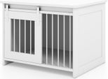 Costway Gabbia Per Cani, Box Per Cani Per Casa, Cuccia Per Cani Con Porta Scorrevole, Tavolino Per Cani Di Piccola E Media Taglia 80X60X60Cm Bianco