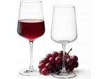 Set Di Bicchieri Rosso 540 Ml - 2 Pezzi, Vetro Scanalato, Elegante