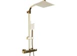 Set Sistema Doccia, Controllo Termostatico, Design Doccia Quadrato, Oro