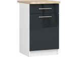 Armadio Da Cucina Oliwia S50 Bianco E Grafite Con Cassetto E Piano Di Lavoro 50X60 Cm