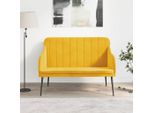 The Living Store Panca Gialla 110X76X80 Cm In Velluto