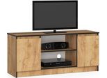Mobile Tv 120 Cm In Colore Rovere Con Spazio Di Archiviazione E 2 Cassetti